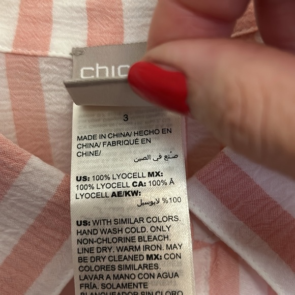 (2) Striped Chico’s Blouse - Picture 4 of 11